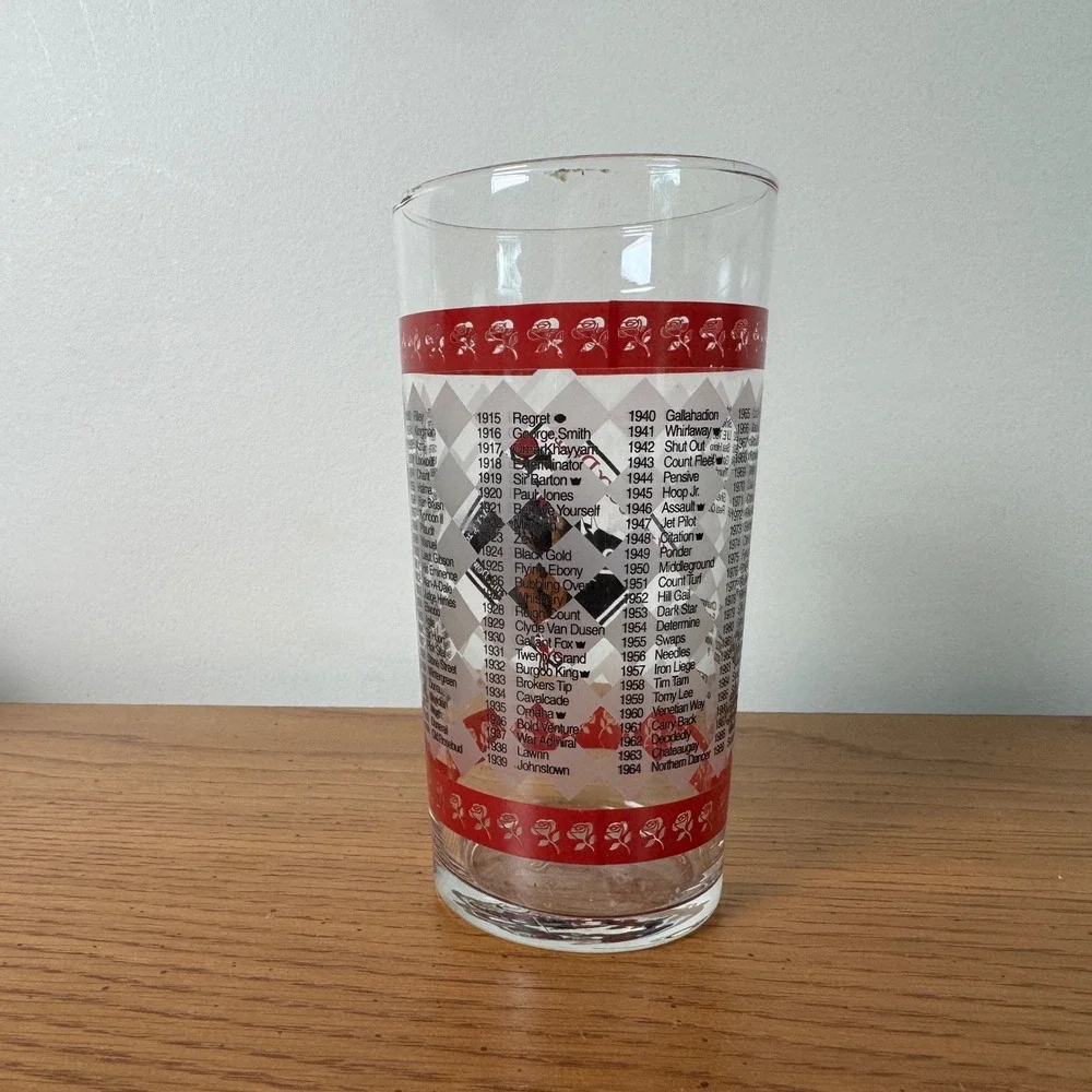 Kentucky Derby 129 Churchill Downs 2003 Mint‎ Julep Glass Winners List Red Rose